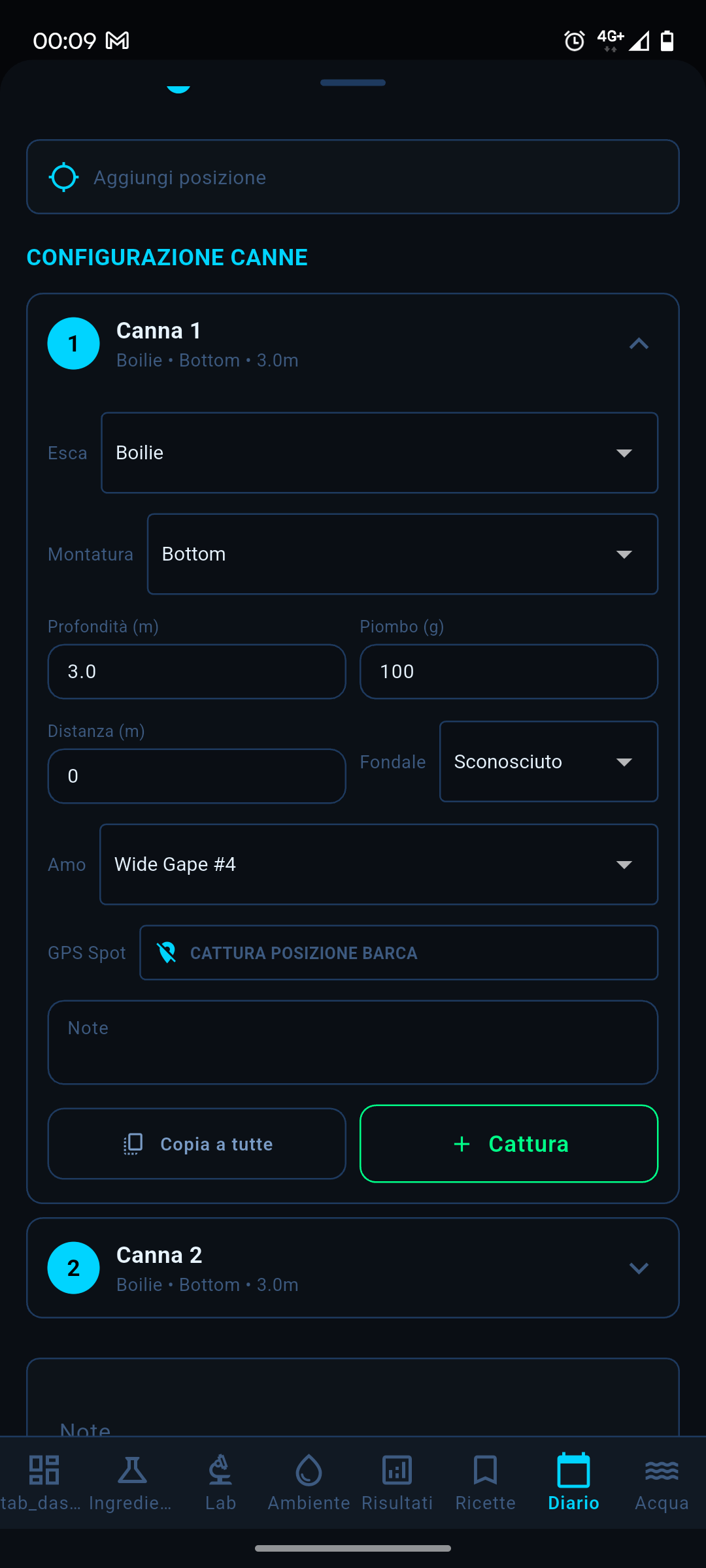 BoilesLab — Configurazione dettaglio canne da pesca